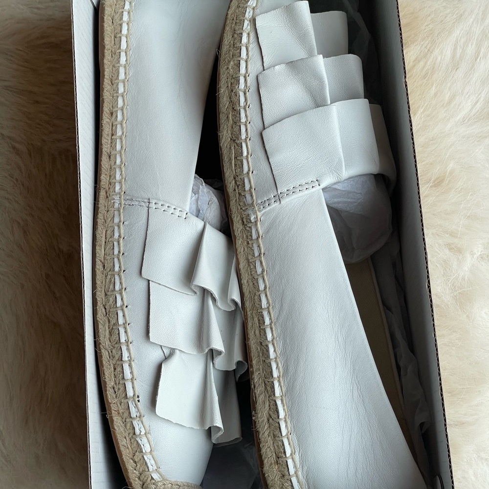 Michael Kors Bella Optic White Ruffle Espadrilles - Picture 3 of 7